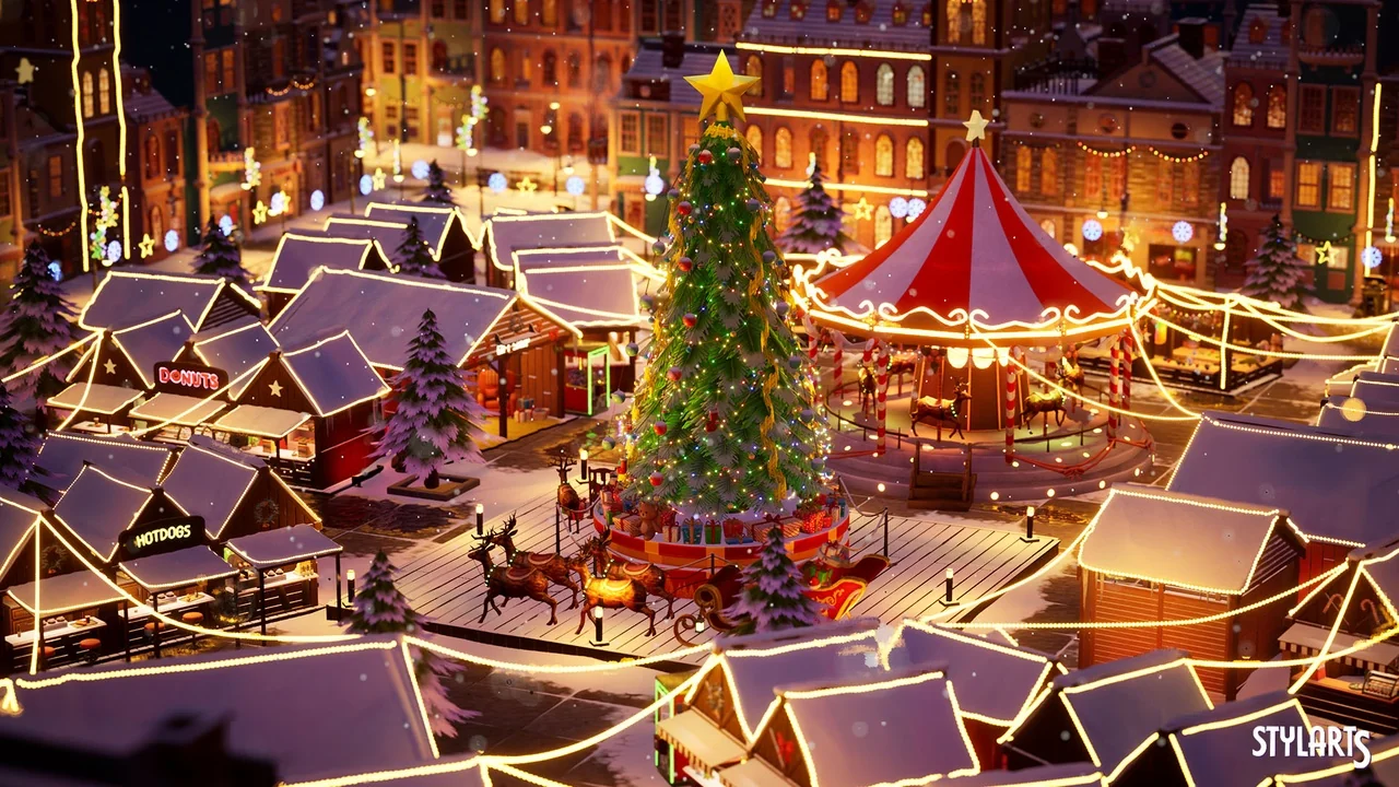 Modular Stylized Christmas Market ( Christmas Modular Environment Exterior )
