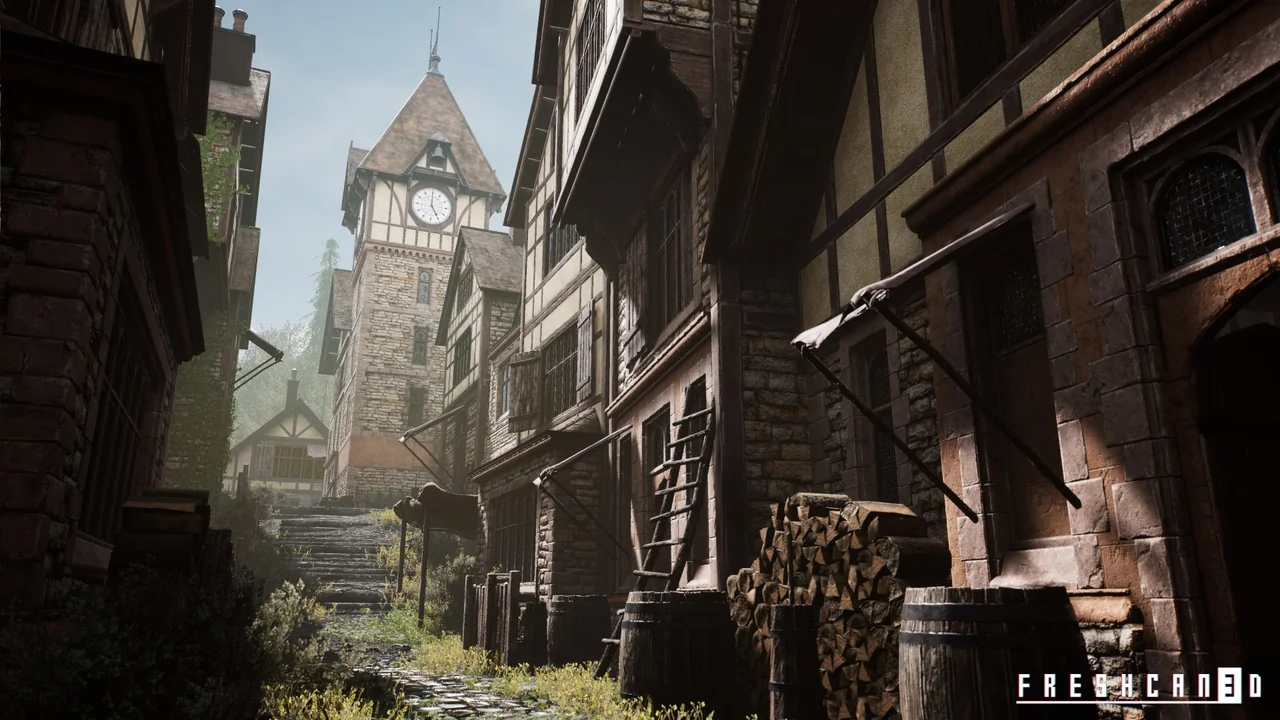Medieval Street Pack (Medieval Town, Medieval , Medieval Clock Tower )
