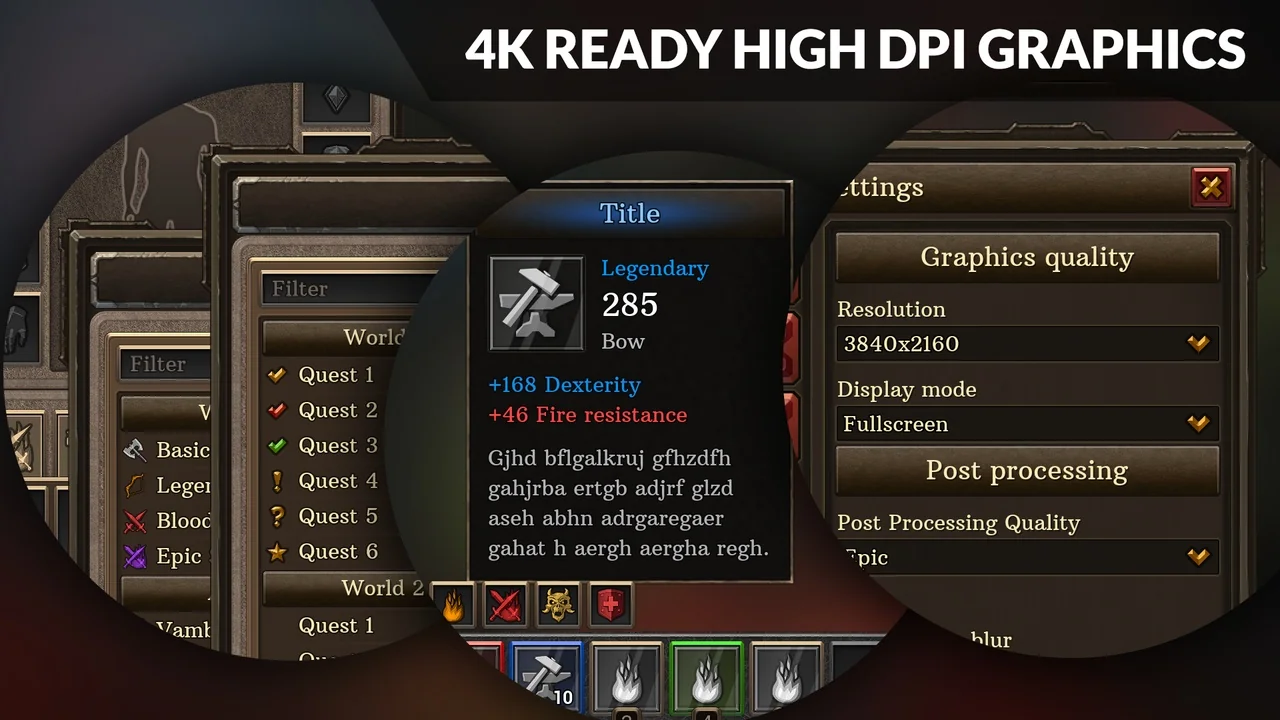 4k Full Fantasy GUI / UI + 524 png + 186 widget blueprints