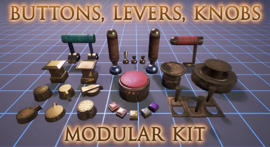 Buttons, Levers, Knobs - A customizable puzzles asset-pack