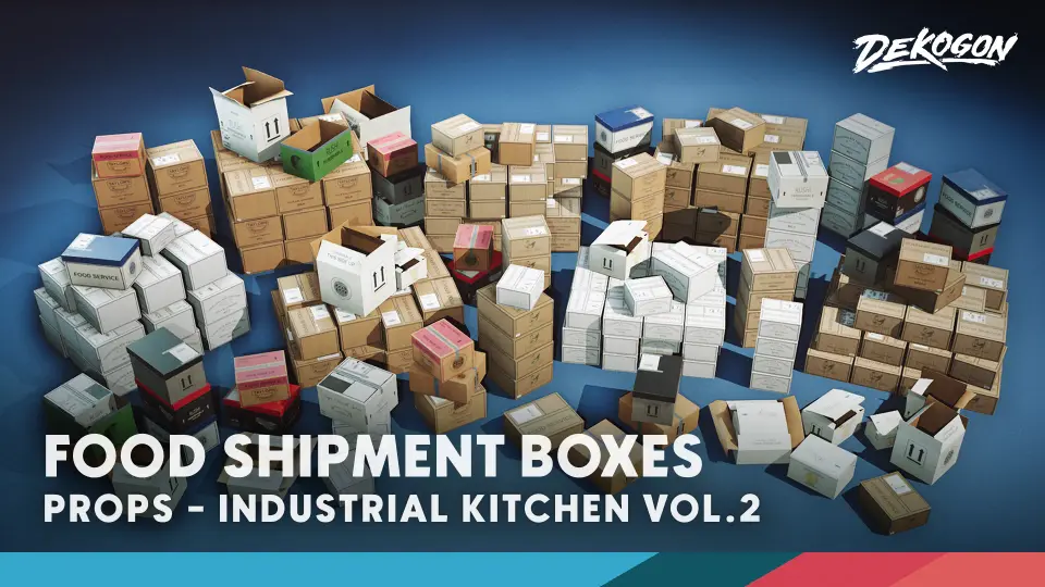 Kitchen/Restaurant Props VOL.2 - Food Shipment Boxes