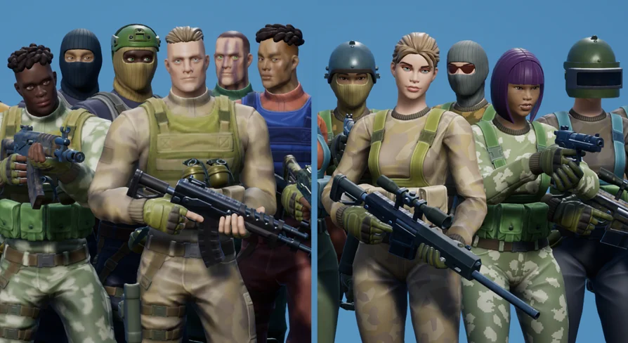 Styled Characters Pack: Military Male/Female