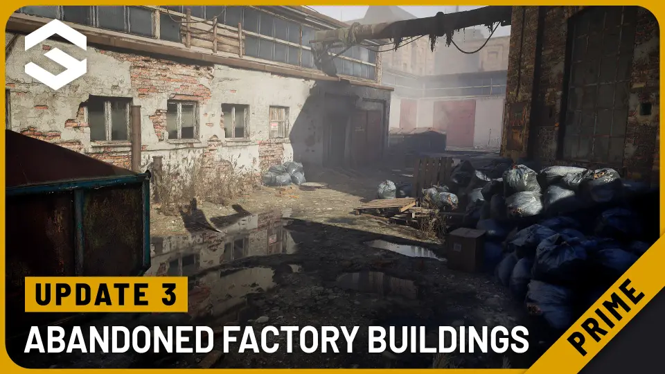 Abandoned Factory Buildings - Day/Night Scene
