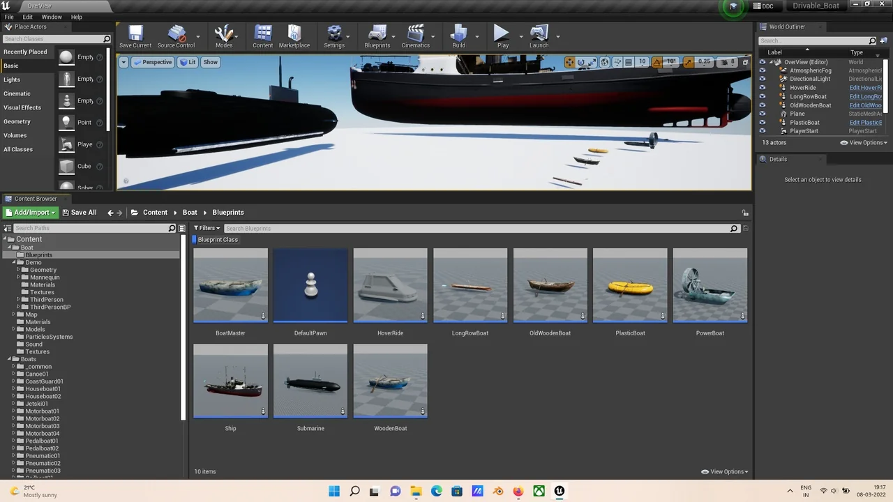 Boat and Submarine