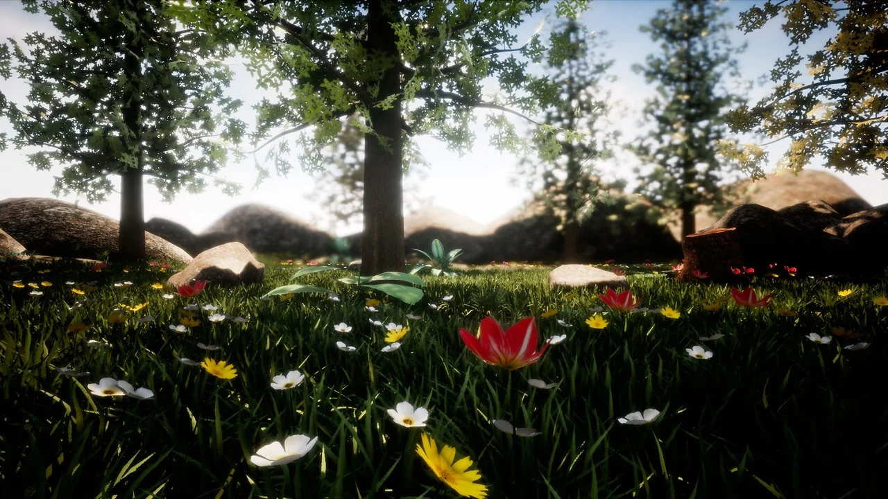 Forest pack. Easy landscape with plants and flowers