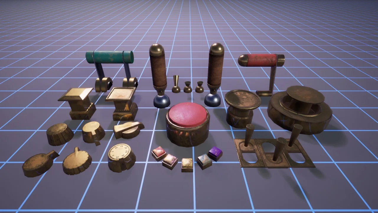 Buttons, Levers, Knobs - A customizable puzzles asset-pack