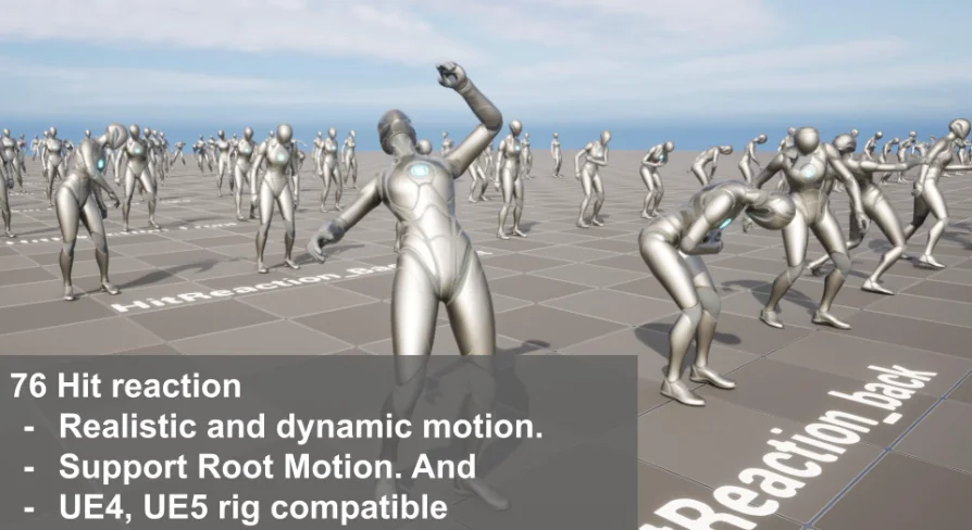 Hit Reaction Animation Pack - UE4/UE5 Mannequin