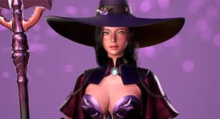 Kind Witch - Game Ready Stylized MMORPG FPS Realistic Modular Character