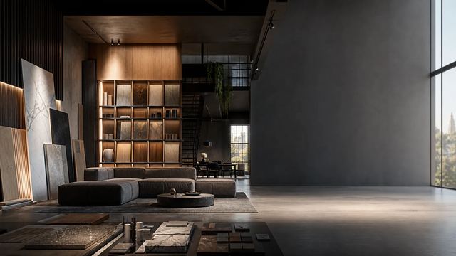 Architectural visualization material library preview for 3D resource discovery