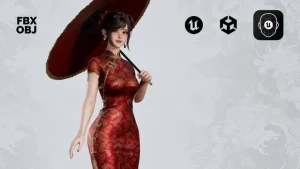 Jua Lee – Girl in Cheongsam Qipao Dress
