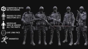 Man – Military Outfit 5 – Modular – Rigged – Animated