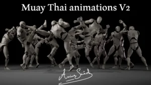 Combat animations – Kickboxing and Muay Thai V2