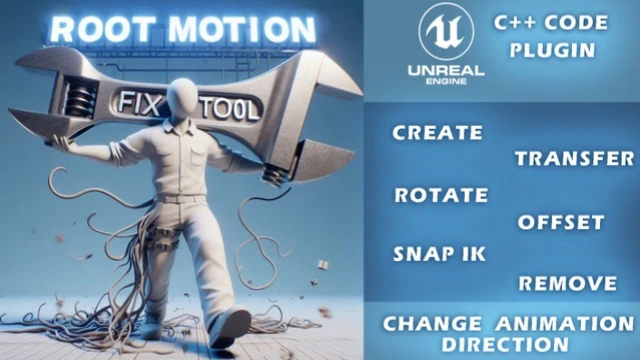 Root Motion Fix Tool | Mocap animations root motion cleaner and fixer<div class="post-tags single-post-tags"><span class="custom-tag">Engine Version: 5.3 - 5.5</span><span class="asset-version-tag">Asset Version: 2.0</span></div>