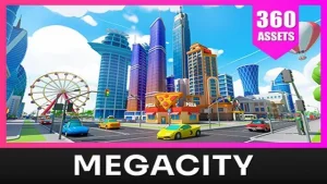 Megacity – Low Poly City 3D Models Pack