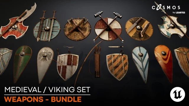 Medieval / Viking Weapons and Shields Set<div class="post-tags single-post-tags"><span class="custom-tag">Engine Version: 4.26+,5.0+</span></div>