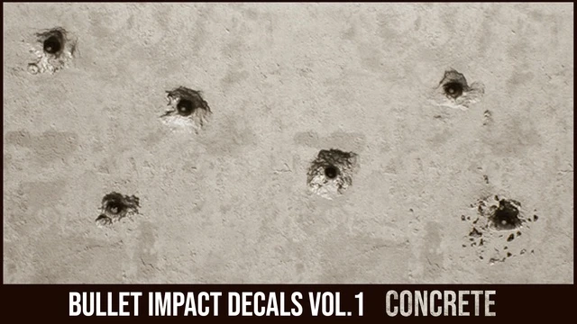 Bullet Impact Decals Vol. 1 – Concrete<div class="post-tags single-post-tags"><span class="custom-tag">Engine Version: 5.1+</span></div>