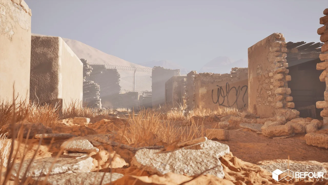 Ancient Desert Ruins Environment w/ Map Generator PCG asset