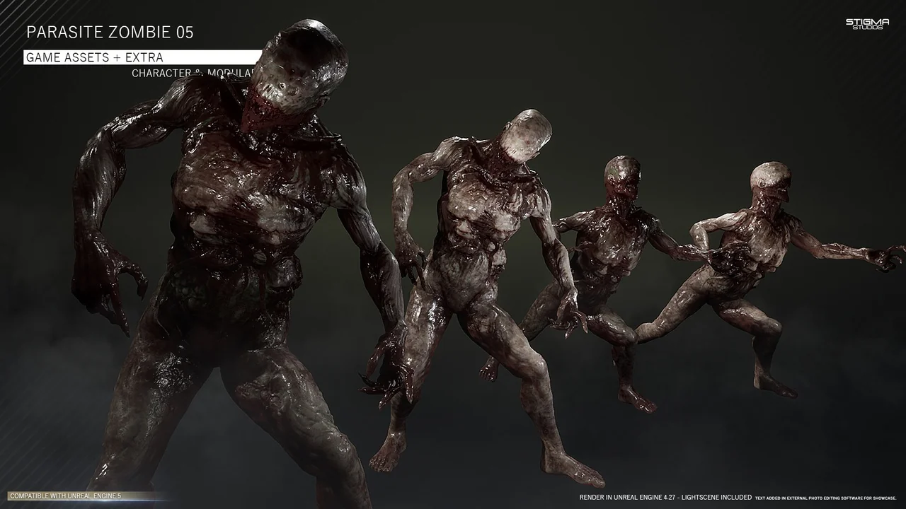 Parasite Zombie 05 – Game Assets + Extra asset