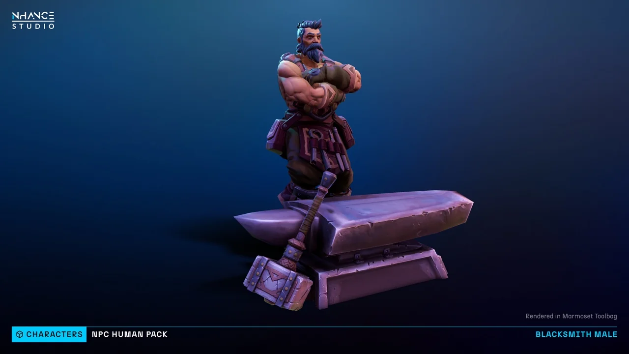 Stylized Fantasy Human NPC Pack asset