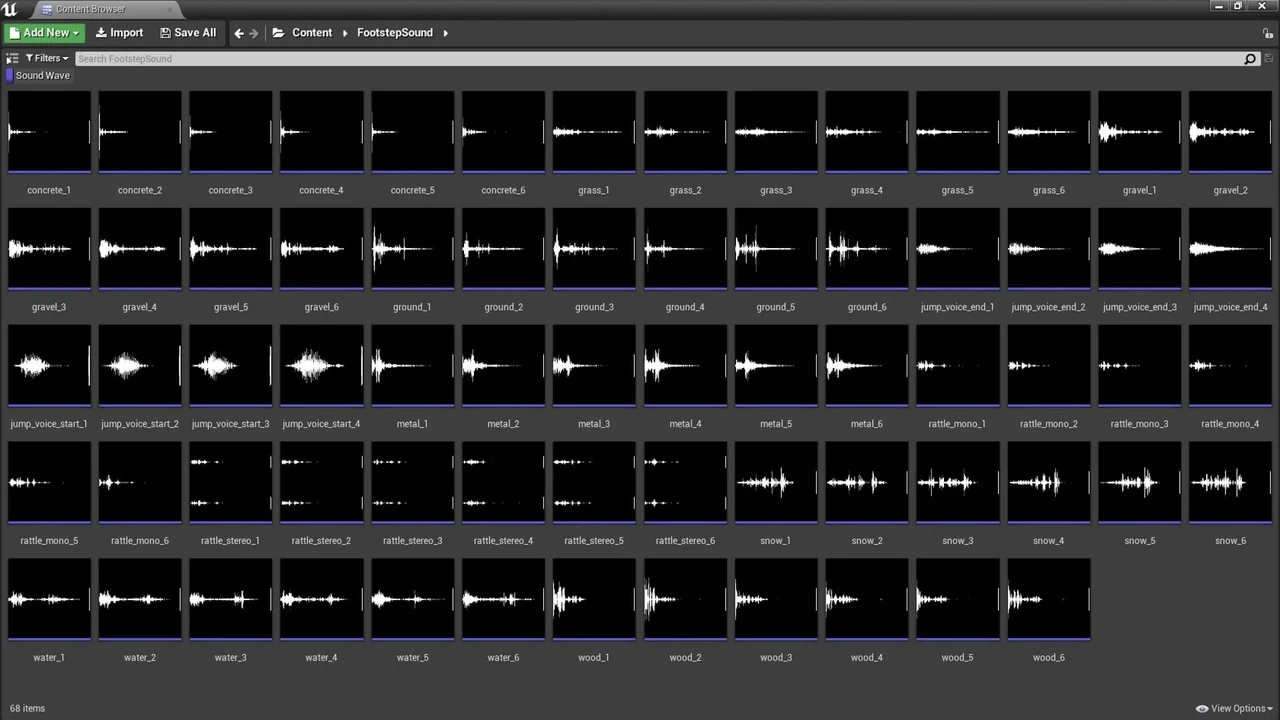 Footsteps Sounds with Blueprint Setup asset