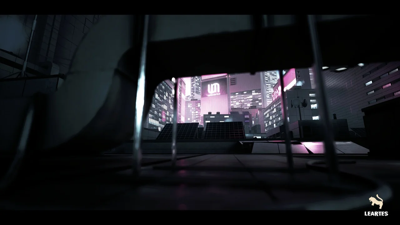 Futuristic Rooftop City Environment ( Futuristic Rooftop City Cyberpunk City ) asset