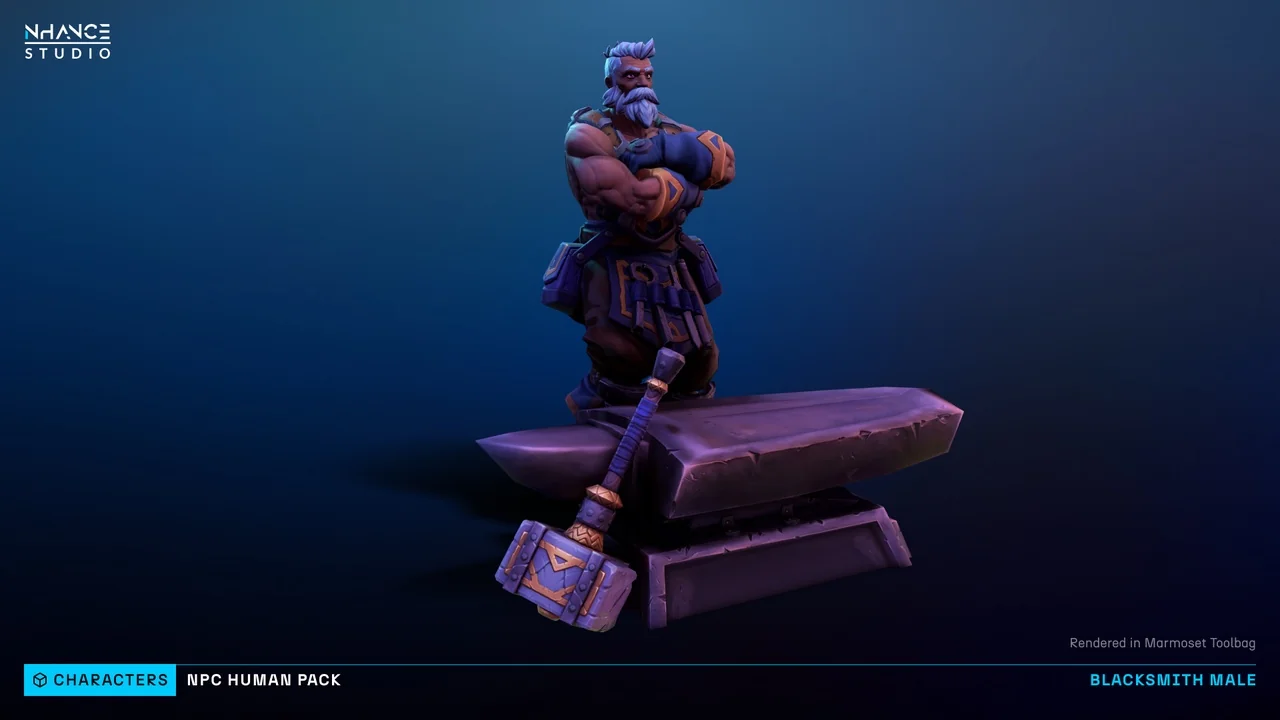 Stylized Fantasy Human NPC Pack asset