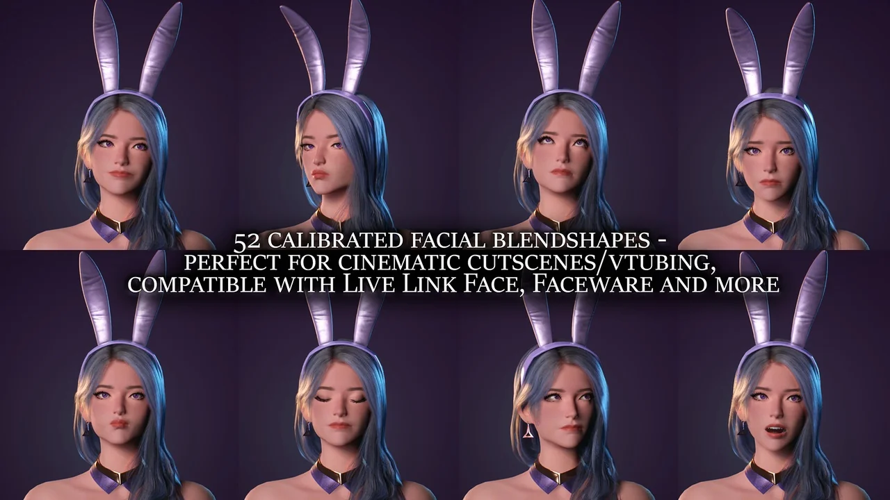 Bunny – Cute Fighting Anime Warrior Girl Realistic MMORPG FPS Stylized Character asset