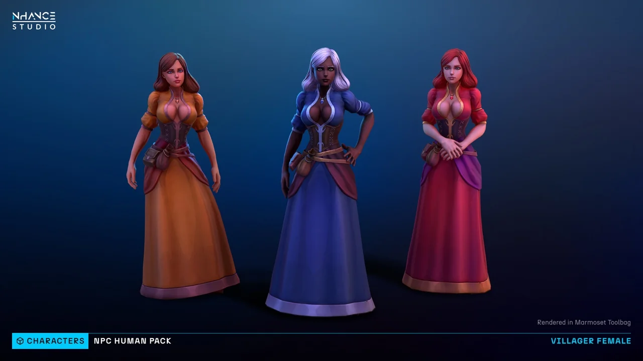 Stylized Fantasy Human NPC Pack asset