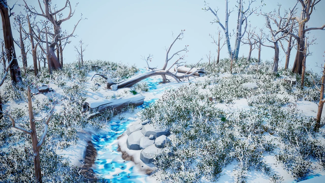 Stylized Winter Forest asset