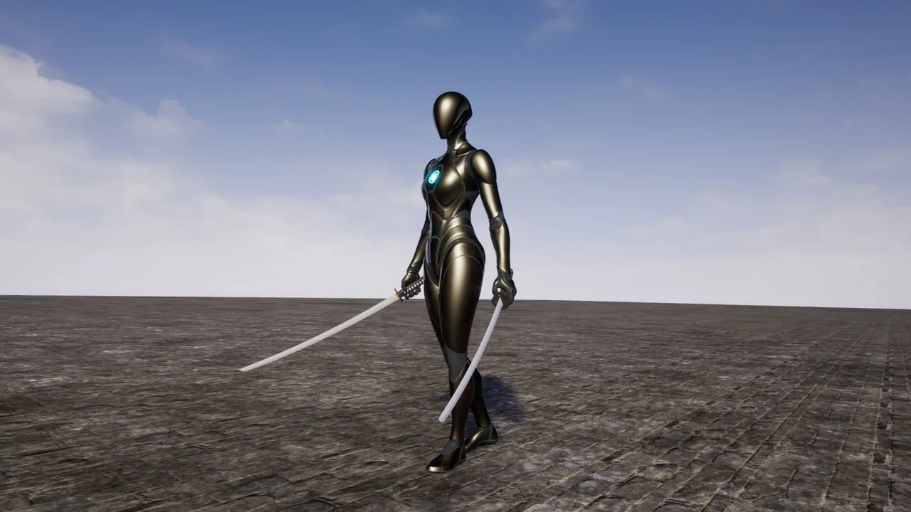 Female TwinKatana asset