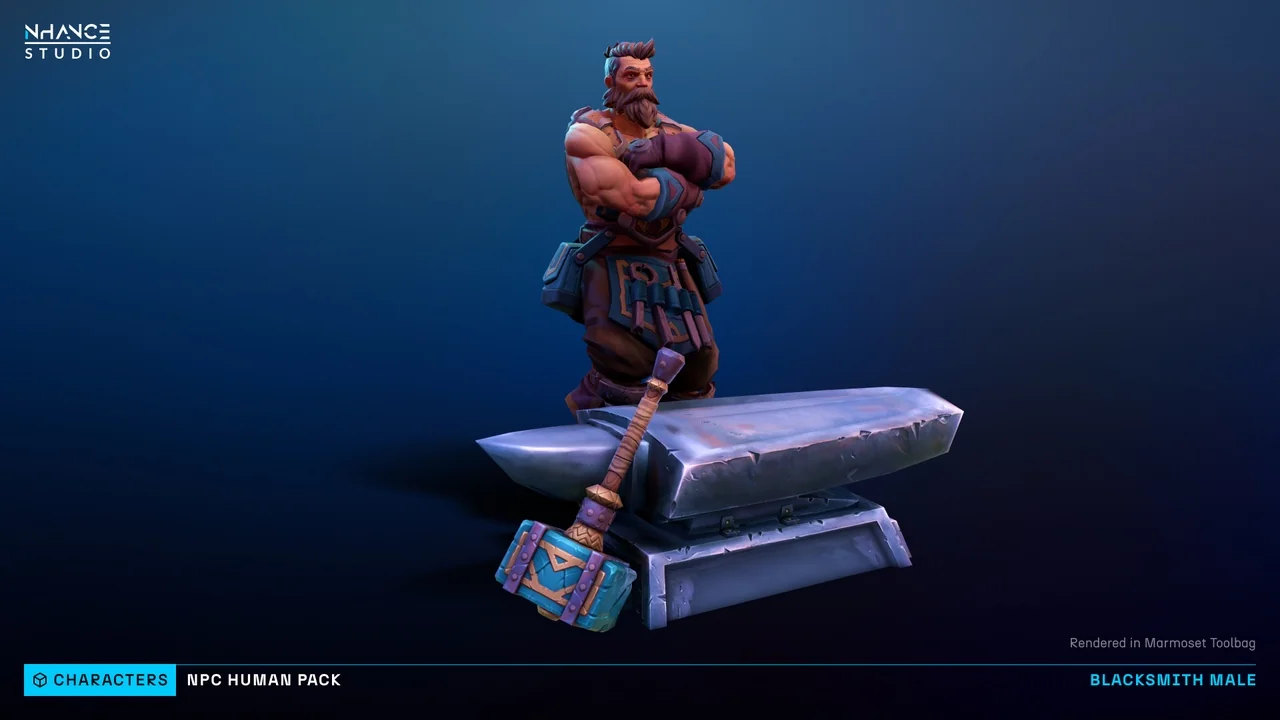 Stylized Fantasy Human NPC Pack asset