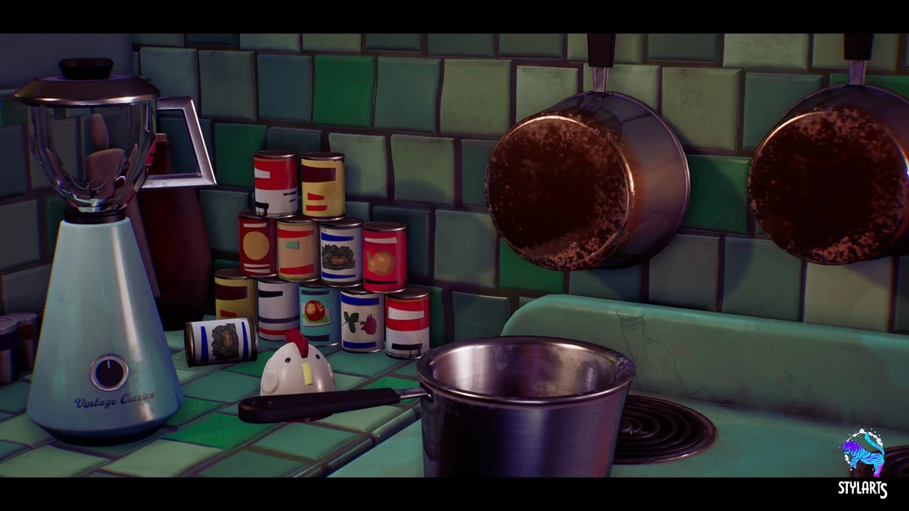 Stylized House Interior ( Stylized Stylised Kitchen Interior Interior Dinner ) asset