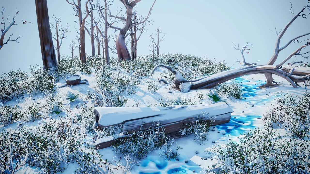 Stylized Winter Forest asset