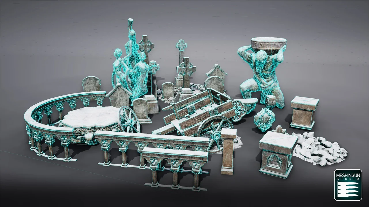 Gothic Cemetery Pack asset