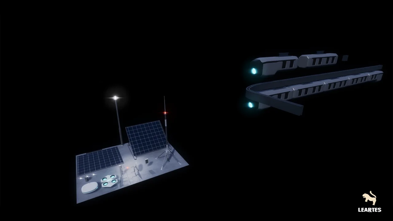 Futuristic Rooftop City Environment ( Futuristic Rooftop City Cyberpunk City ) asset