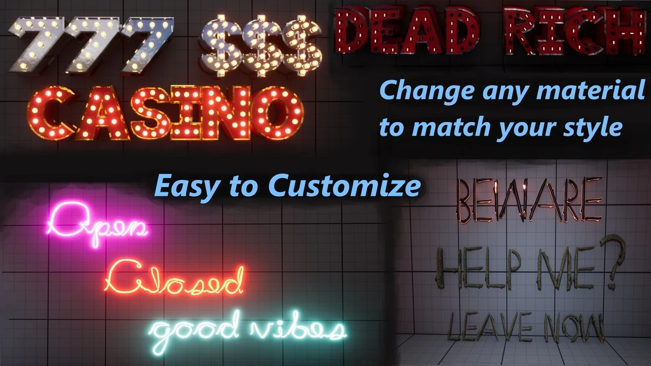 3D Text Generator – Diegetic Design – Custom Fonts asset