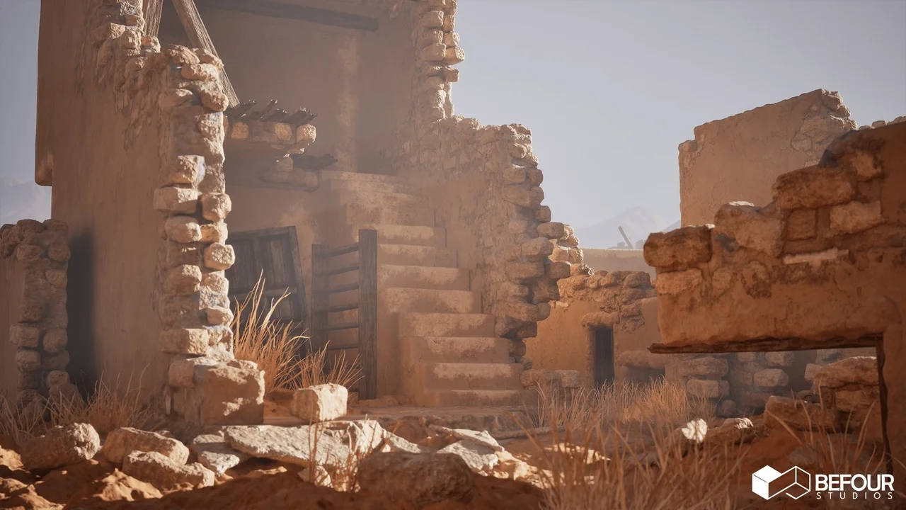 Ancient Desert Ruins Environment w/ Map Generator PCG asset