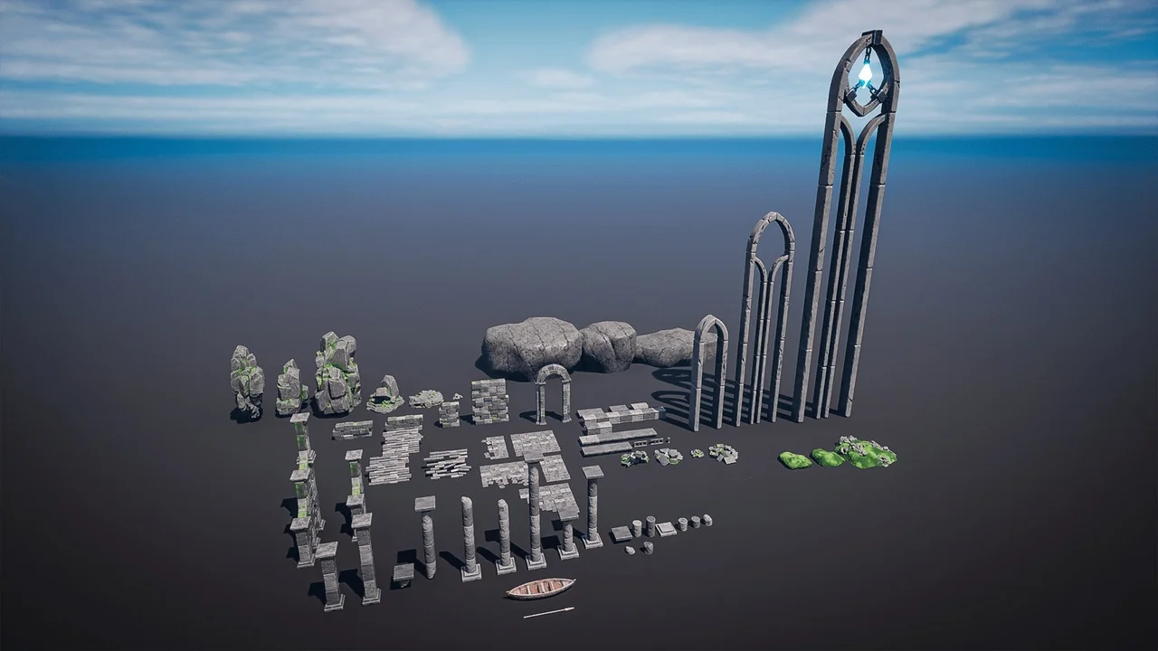 Fantasy Cave Ruins asset