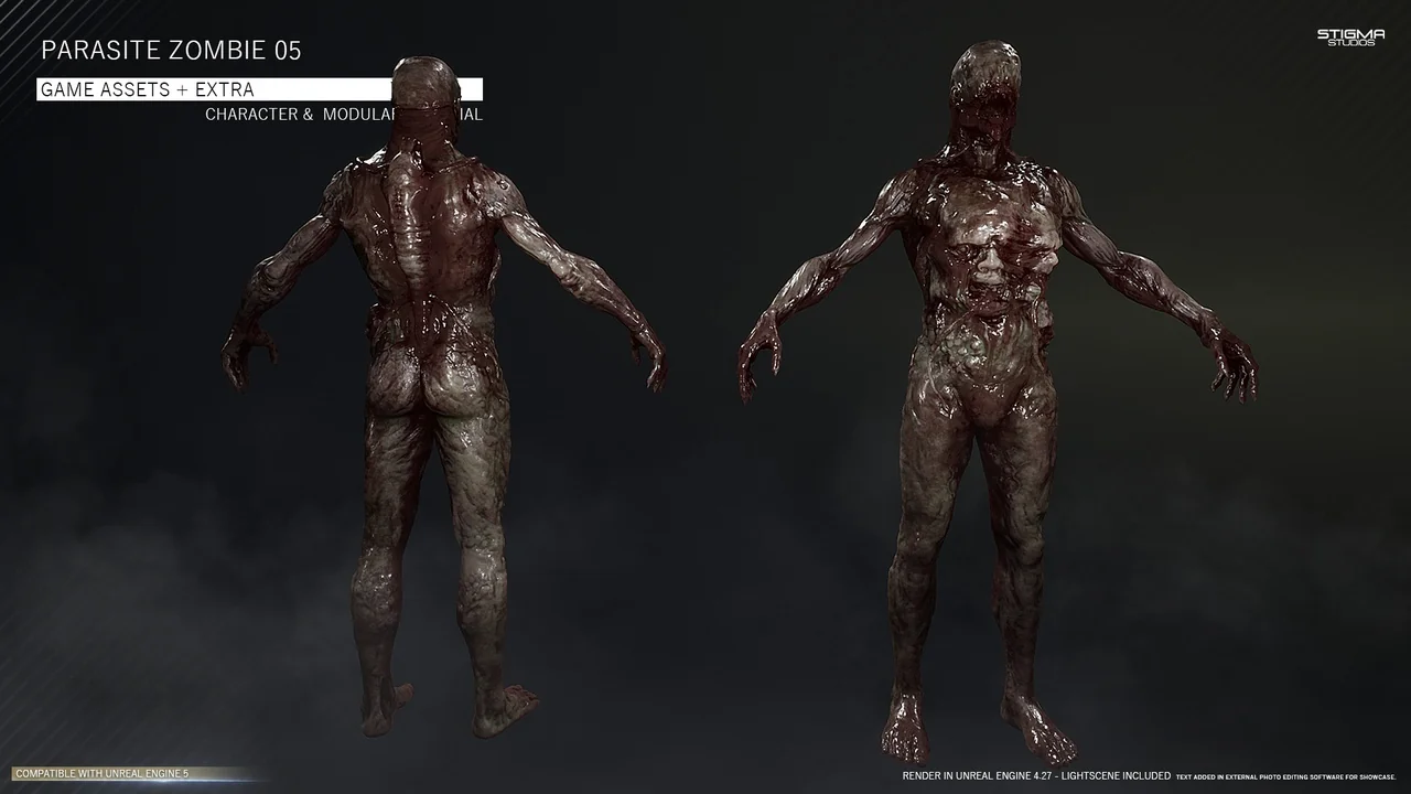 Parasite Zombie 05 – Game Assets + Extra asset