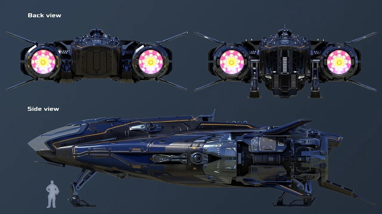 Stellar Phoenix Shuttle – Spaceship With Controller asset