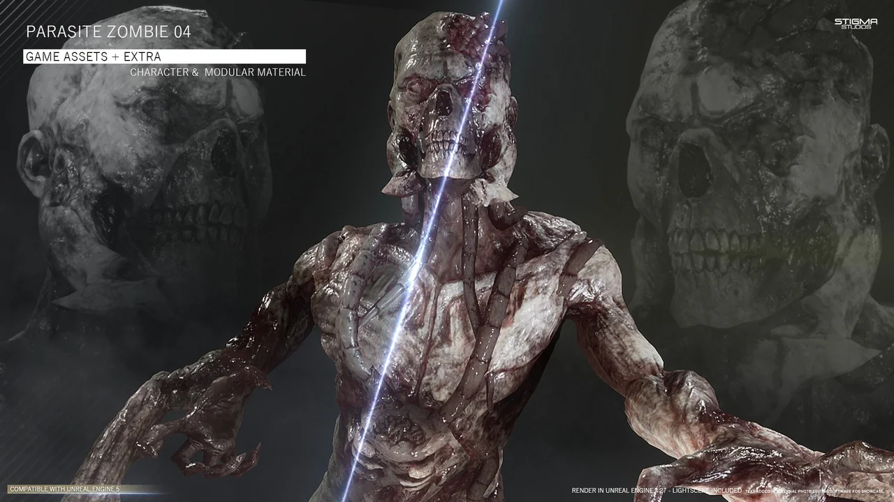 Parasite Zombie 04 – Game Assets + Extra asset