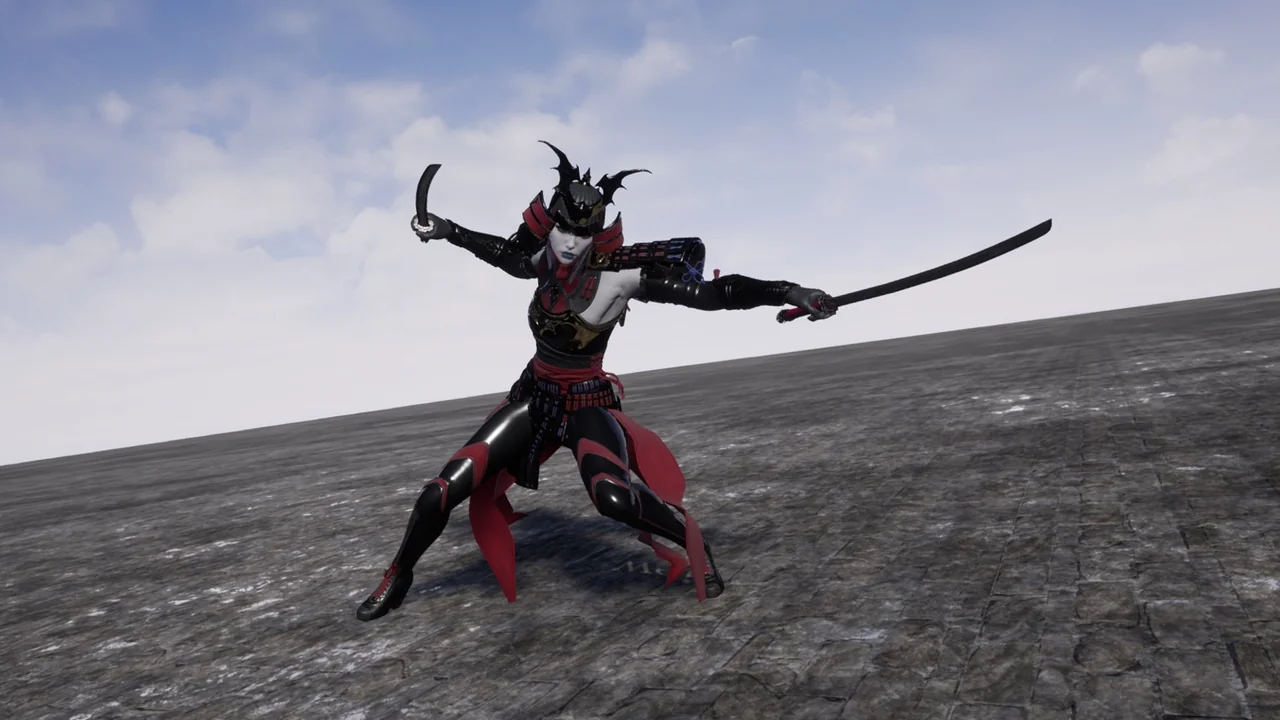 Female TwinKatana asset