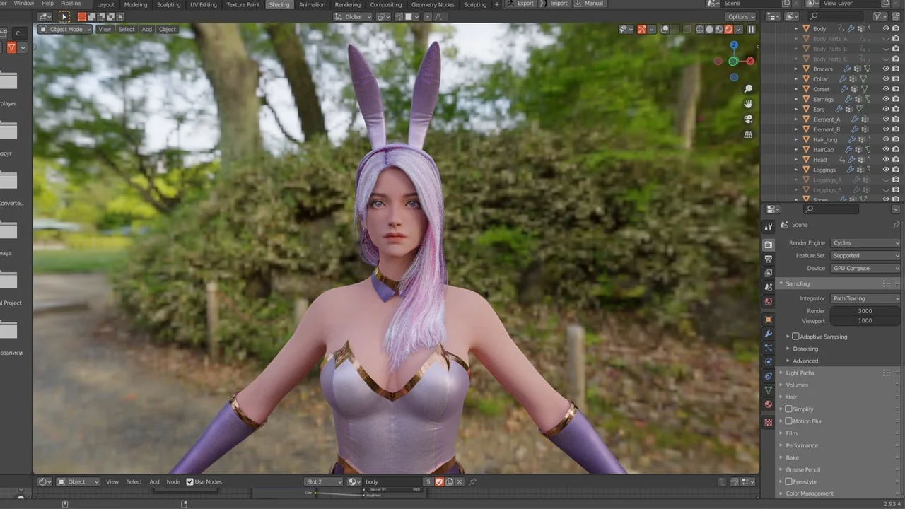 Bunny – Cute Fighting Anime Warrior Girl Realistic MMORPG FPS Stylized Character asset