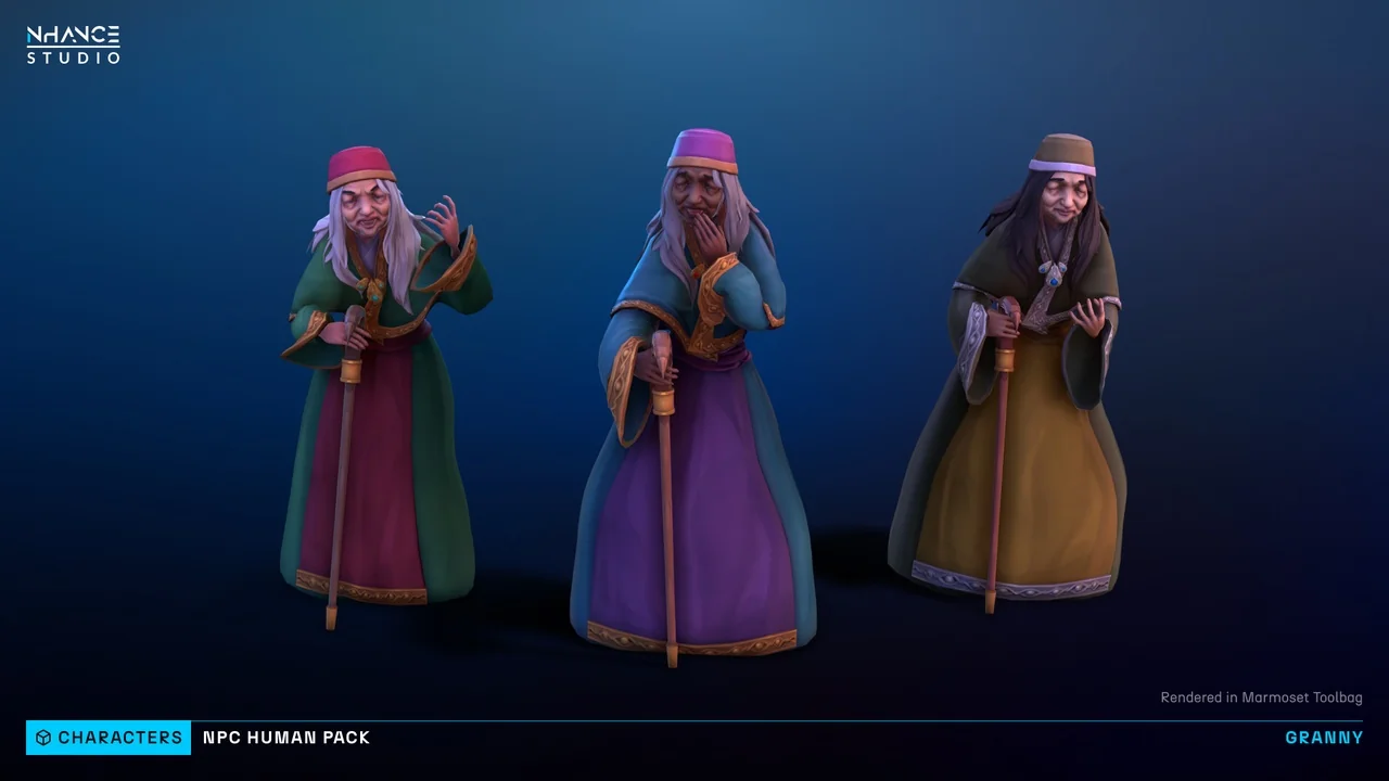 Stylized Fantasy Human NPC Pack asset