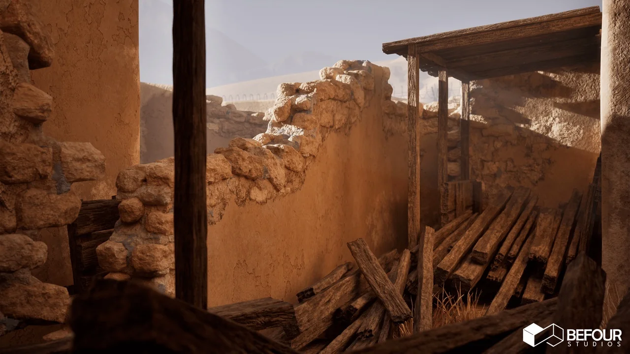 Ancient Desert Ruins Environment w/ Map Generator PCG asset