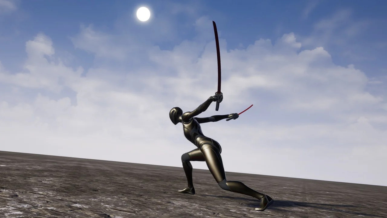 Female TwinKatana asset