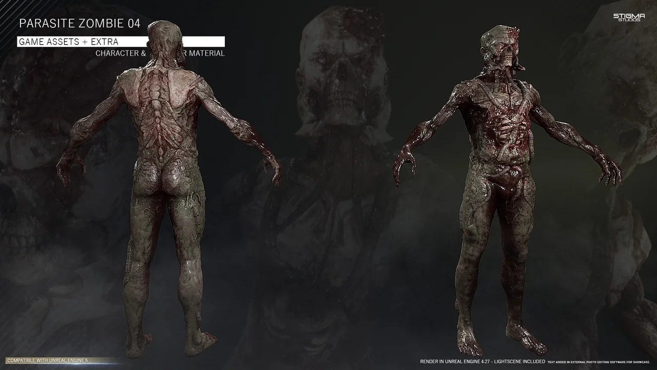 Parasite Zombie 04 – Game Assets + Extra asset