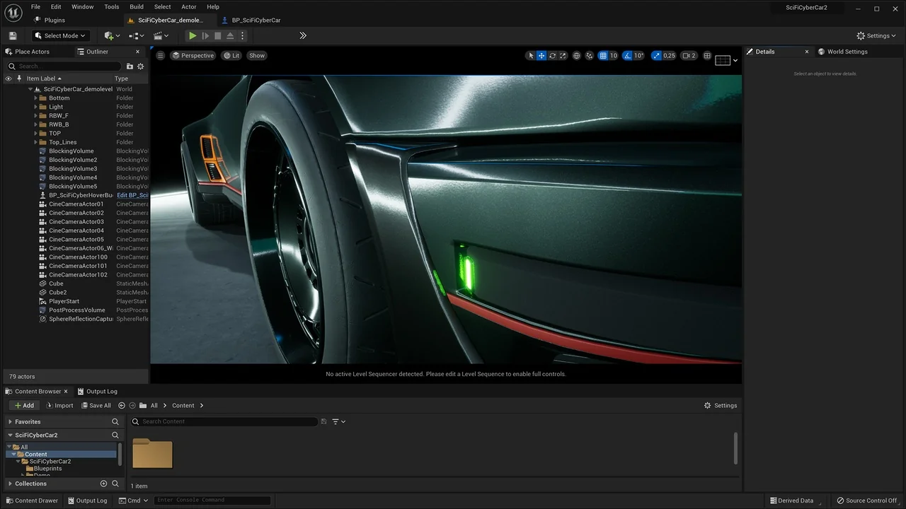 SciFi Cyber Car 2 asset