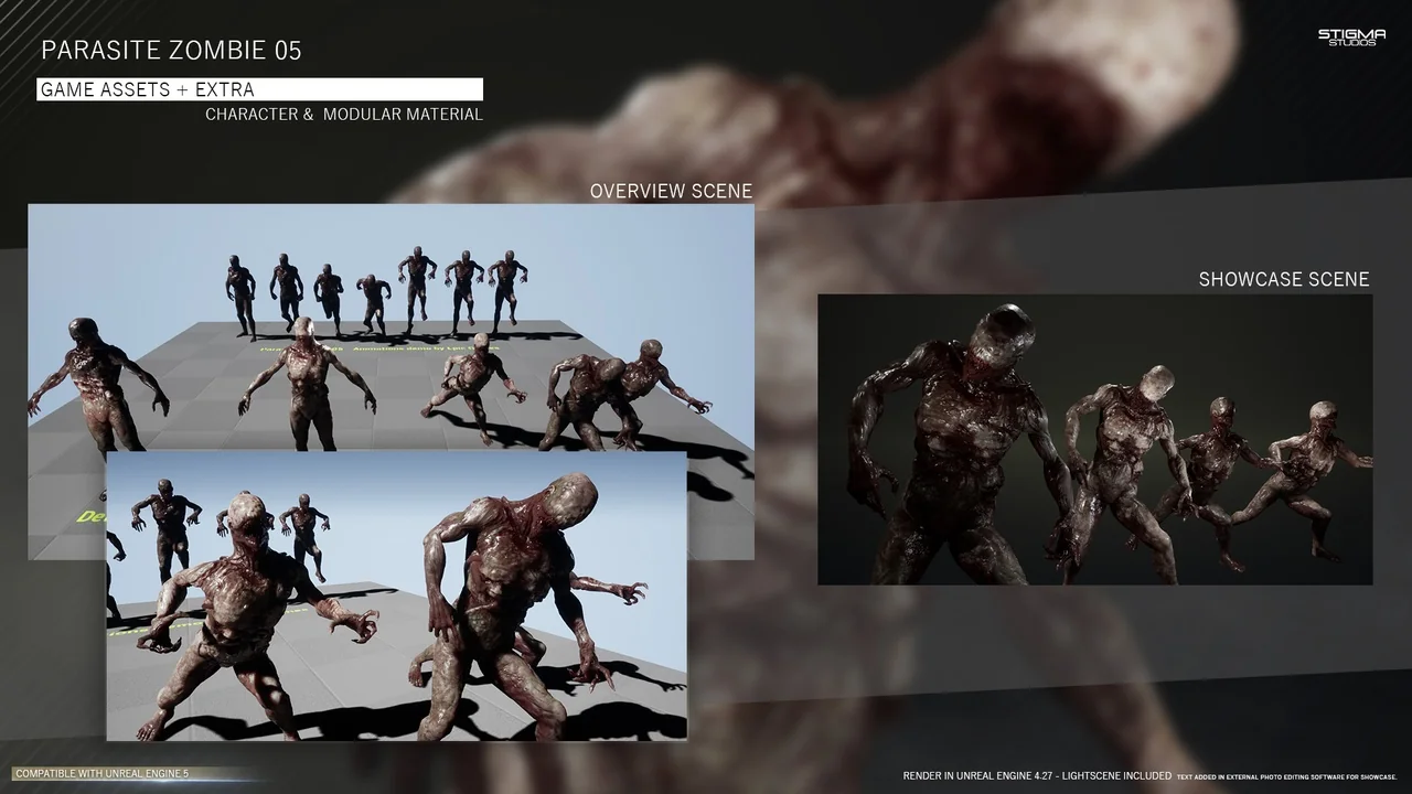 Parasite Zombie 05 – Game Assets + Extra asset