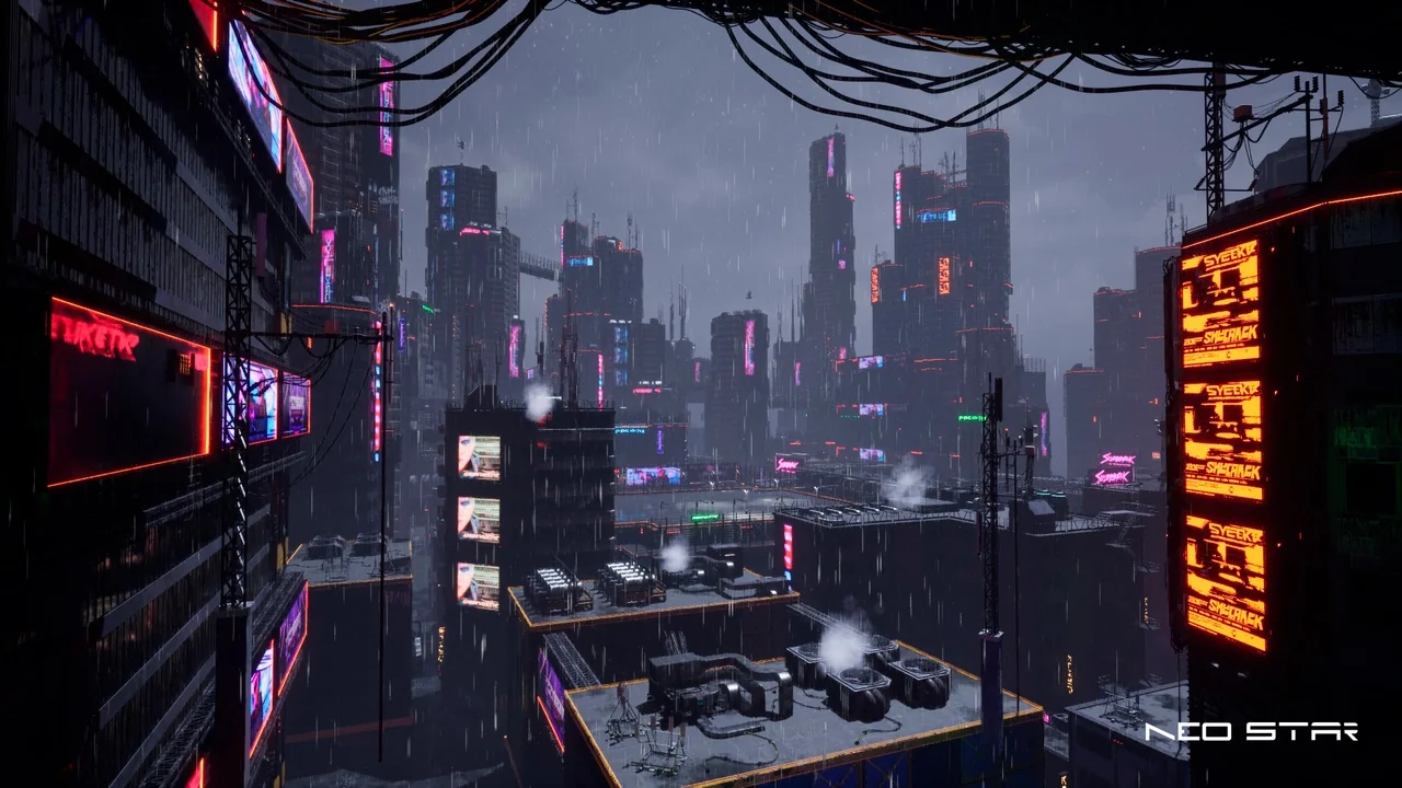 Cyberpunk Buildings Pack asset